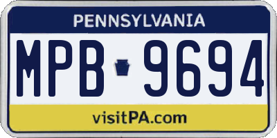 PA license plate MPB9694