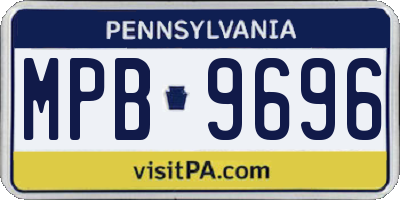 PA license plate MPB9696