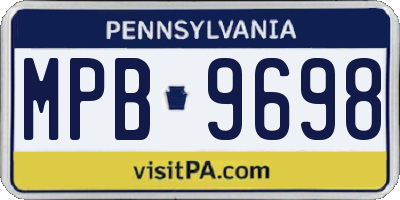PA license plate MPB9698