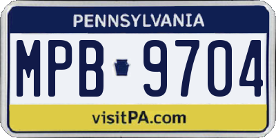PA license plate MPB9704