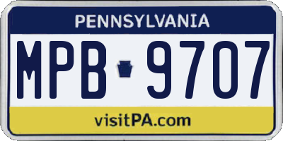 PA license plate MPB9707