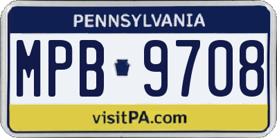 PA license plate MPB9708
