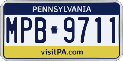 PA license plate MPB9711