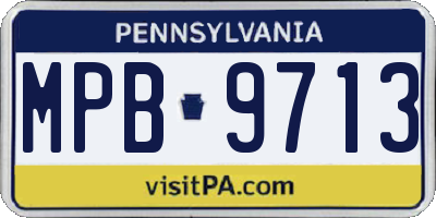 PA license plate MPB9713
