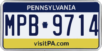 PA license plate MPB9714