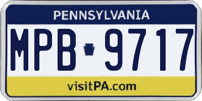 PA license plate MPB9717