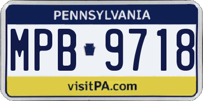 PA license plate MPB9718
