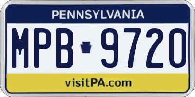 PA license plate MPB9720