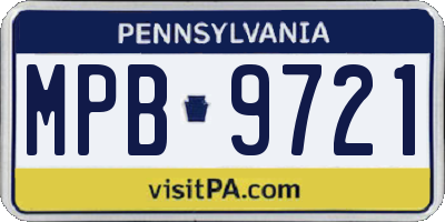 PA license plate MPB9721