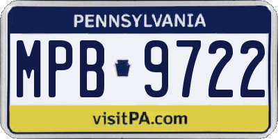 PA license plate MPB9722