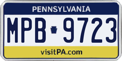 PA license plate MPB9723