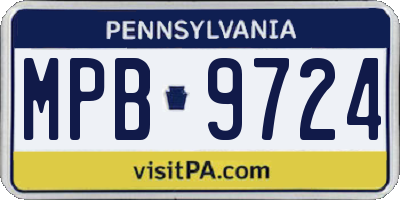 PA license plate MPB9724