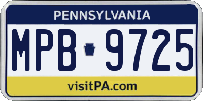 PA license plate MPB9725