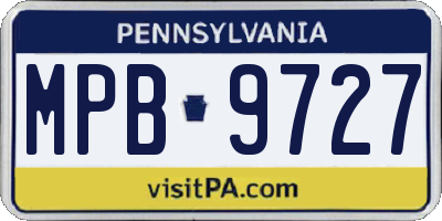 PA license plate MPB9727