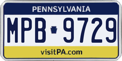 PA license plate MPB9729