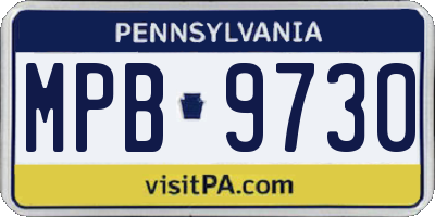 PA license plate MPB9730