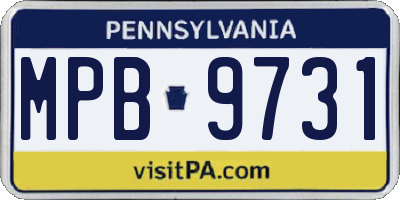 PA license plate MPB9731