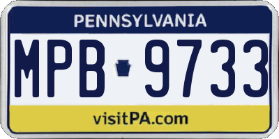 PA license plate MPB9733