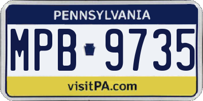 PA license plate MPB9735