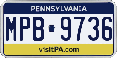 PA license plate MPB9736