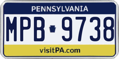 PA license plate MPB9738