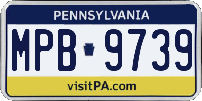 PA license plate MPB9739