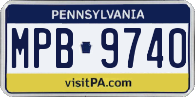 PA license plate MPB9740