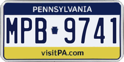 PA license plate MPB9741