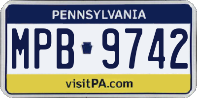 PA license plate MPB9742