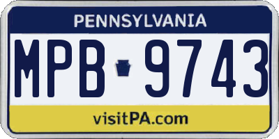 PA license plate MPB9743