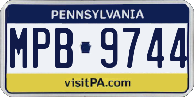 PA license plate MPB9744