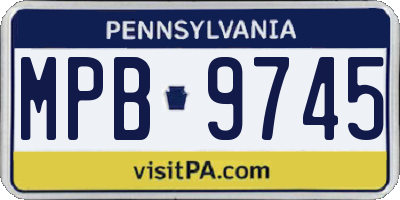 PA license plate MPB9745