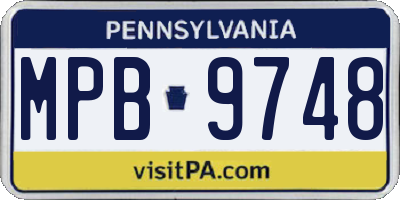 PA license plate MPB9748