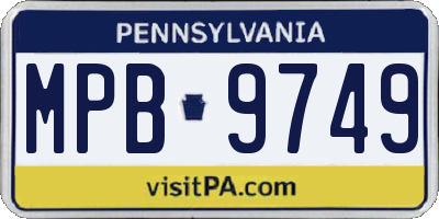 PA license plate MPB9749