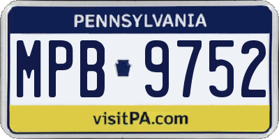 PA license plate MPB9752