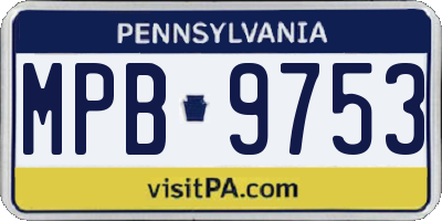 PA license plate MPB9753