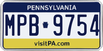 PA license plate MPB9754