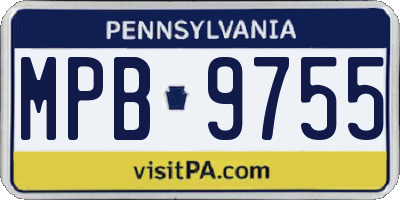 PA license plate MPB9755