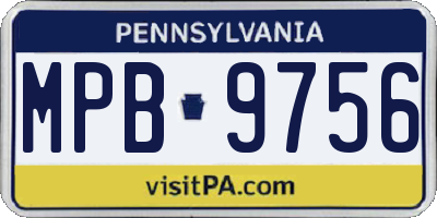 PA license plate MPB9756
