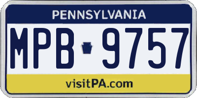 PA license plate MPB9757