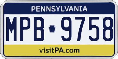 PA license plate MPB9758