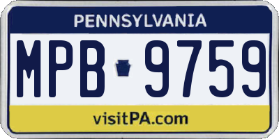 PA license plate MPB9759
