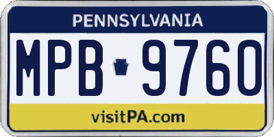 PA license plate MPB9760
