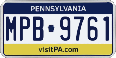 PA license plate MPB9761
