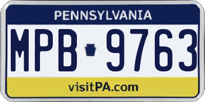 PA license plate MPB9763