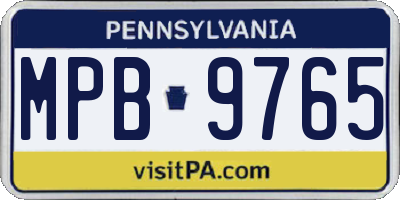 PA license plate MPB9765