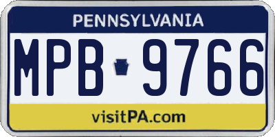 PA license plate MPB9766