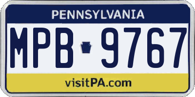 PA license plate MPB9767