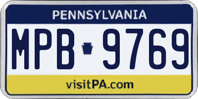 PA license plate MPB9769