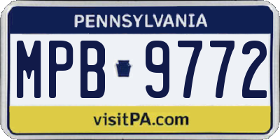 PA license plate MPB9772